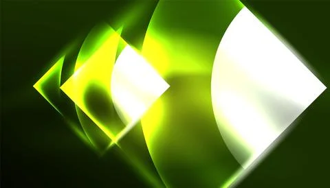 Abstract background vector neon glowing geometric elements. Hi-tech design for Illustrazione stock
