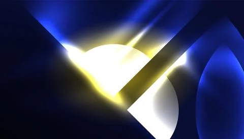 Abstract background vector neon glowing geometric elements. Hi-tech design for Illustrazione stock