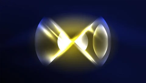 Abstract background vector neon glowing geometric elements. Hi-tech design for Stock Illustration