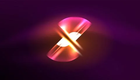 Abstract background vector neon glowing geometric elements. Hi-tech design for Stock Illustration