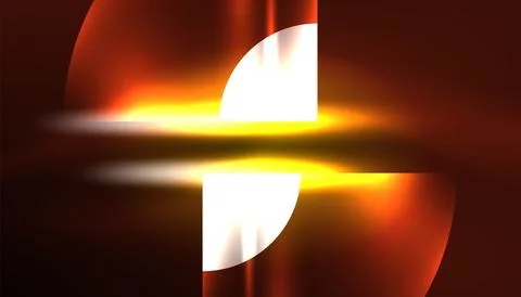 Abstract background vector neon glowing geometric elements. Hi-tech design for Stock Illustration