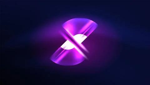 Abstract background vector neon glowing geometric elements. Hi-tech design for Stock Illustration