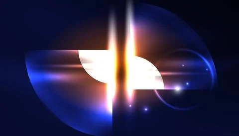 Abstract background vector neon glowing geometric elements. Hi-tech design for イラスト素材