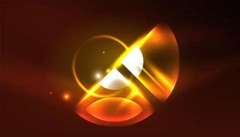 Abstract background vector neon glowing geometric elements. Hi-tech design for Illustrazione stock