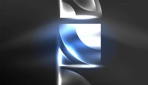 Abstract background vector neon glowing geometric elements. Hi-tech design for Illustrazione stock