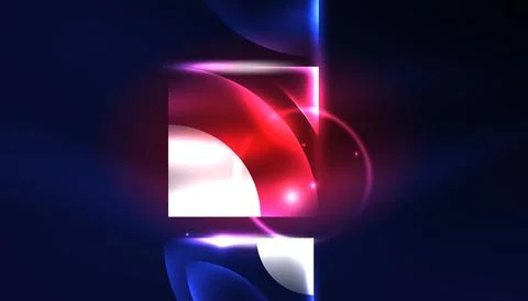 Abstract background vector neon glowing geometric elements. Hi-tech design for Illustrazione stock