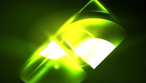 Abstract background vector neon glowing geometric elements. Hi-tech design for Stock Illustration