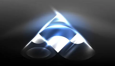 Abstract background vector neon glowing geometric elements. Hi-tech design for Stock Illustration