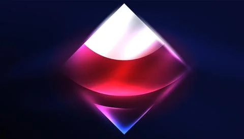 Abstract background vector neon glowing geometric elements. Hi-tech design for Stock Illustration