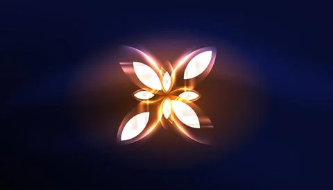 Abstract background vector neon glowing geometric elements. Hi-tech design for Illustrazione stock