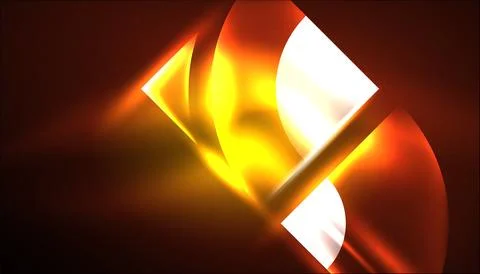 Abstract background vector neon glowing geometric elements. Hi-tech design for Illustrazione stock