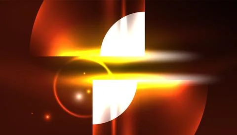 Abstract background vector neon glowing geometric elements. Hi-tech design for Illustrazione stock