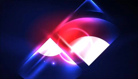 Abstract background vector neon glowing geometric elements. Hi-tech design for Illustrazione stock