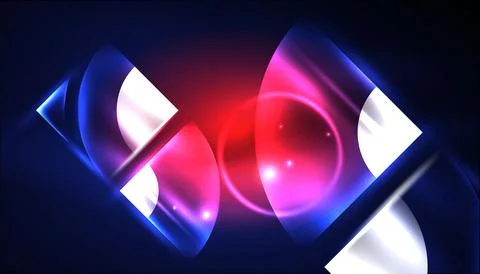 Abstract background vector neon glowing geometric elements. Hi-tech design for Illustrazione stock