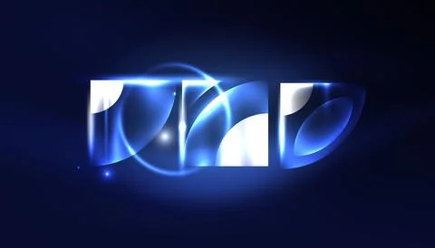 Abstract background vector neon glowing geometric elements. Hi-tech design for Illustrazione stock