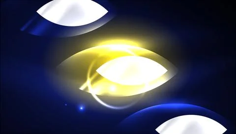 Abstract background vector neon glowing geometric elements. Hi-tech design for Illustrazione stock