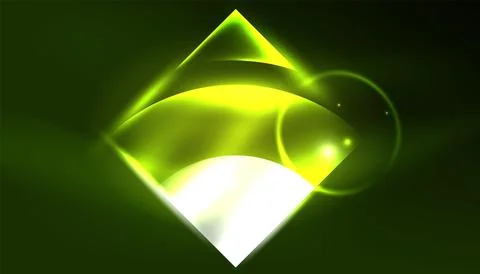 Abstract background vector neon glowing geometric elements. Hi-tech design for Illustrazione stock