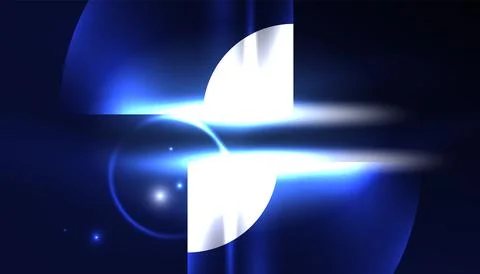 Abstract background vector neon glowing geometric elements. Hi-tech design for Illustrazione stock