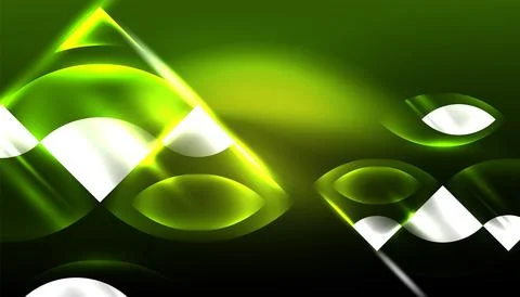 Abstract background vector neon glowing geometric elements. Hi-tech design for Stockillustratie