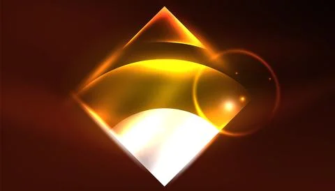 Abstract background vector neon glowing geometric elements. Hi-tech design for Illustrazione stock