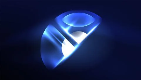 Abstract background vector neon glowing geometric elements. Hi-tech design for Illustrazione stock