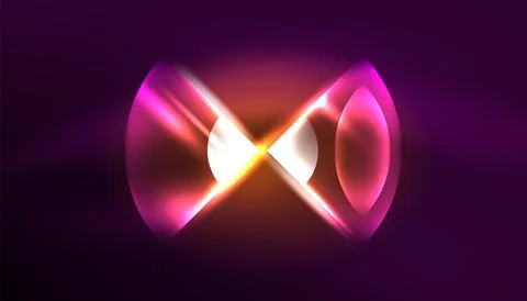 Abstract background vector neon glowing geometric elements. Hi-tech design for Stock Illustration