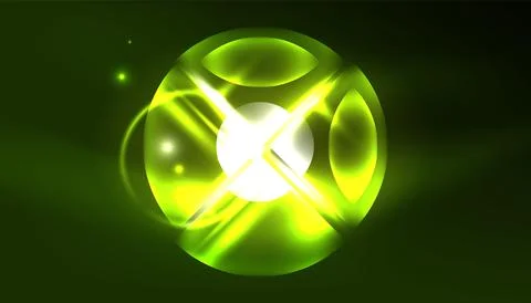 Abstract background vector neon glowing geometric elements. Hi-tech design for Illustrazione stock