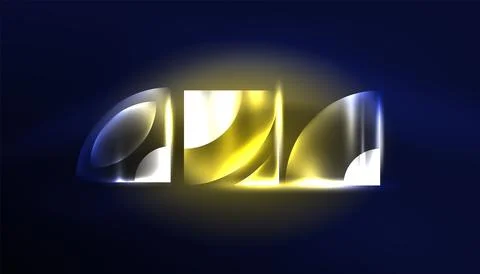 Abstract background vector neon glowing geometric elements. Hi-tech design for Illustrazione stock