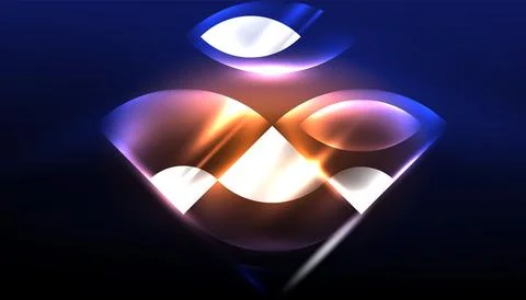 Abstract background vector neon glowing geometric elements. Hi-tech design for Illustrazione stock