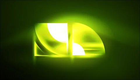 Abstract background vector neon glowing geometric elements. Hi-tech design for Illustrazione stock