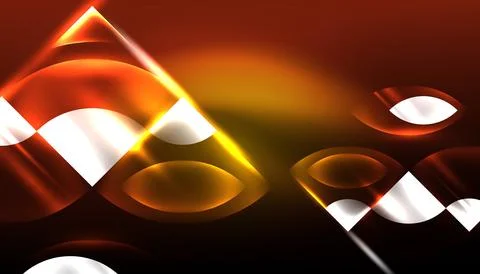 Abstract background vector neon glowing geometric elements. Hi-tech design for Illustrazione stock