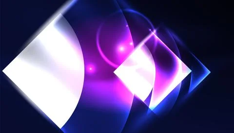 Abstract background vector neon glowing geometric elements. Hi-tech design for Illustrazione stock