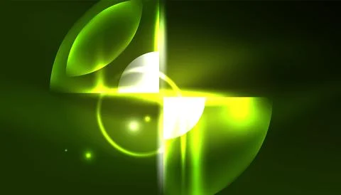 Abstract background vector neon glowing geometric elements. Hi-tech design for Illustrazione stock