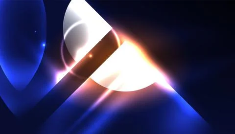 Abstract background vector neon glowing geometric elements. Hi-tech design for Illustrazione stock