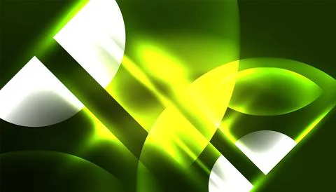 Abstract background vector neon glowing geometric elements. Hi-tech design for Illustrazione stock
