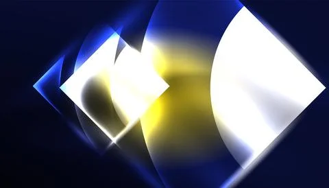 Abstract background vector neon glowing geometric elements. Hi-tech design for Illustrazione stock