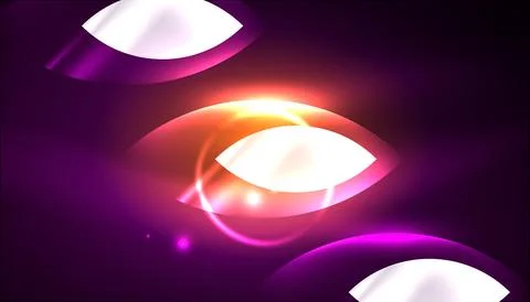 Abstract background vector neon glowing geometric elements. Hi-tech design for イラスト素材