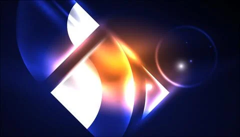 Abstract background vector neon glowing geometric elements. Hi-tech design for Stockillustratie