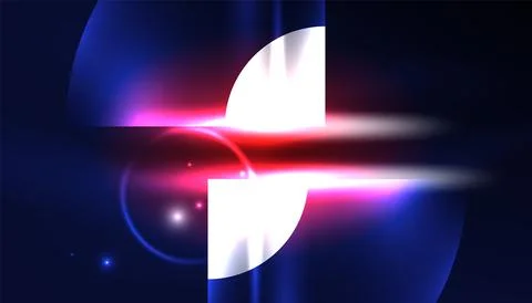 Abstract background vector neon glowing geometric elements. Hi-tech design for Illustrazione stock