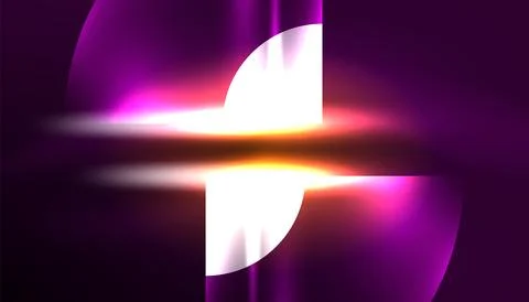 Abstract background vector neon glowing geometric elements. Hi-tech design for Illustrazione stock