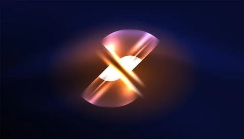 Abstract background vector neon glowing geometric elements. Hi-tech design for イラスト素材