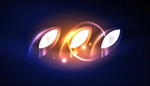 Abstract background vector neon glowing geometric elements. Hi-tech design for Illustrazione stock