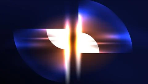 Abstract background vector neon glowing geometric elements. Hi-tech design for Stock Illustration