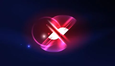 Abstract background vector neon glowing geometric elements. Hi-tech design for Illustrazione stock