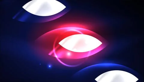 Abstract background vector neon glowing geometric elements. Hi-tech design for イラスト素材