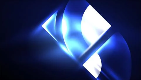 Abstract background vector neon glowing geometric elements. Hi-tech design for Stock Illustration