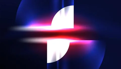 Abstract background vector neon glowing geometric elements. Hi-tech design for Illustrazione stock