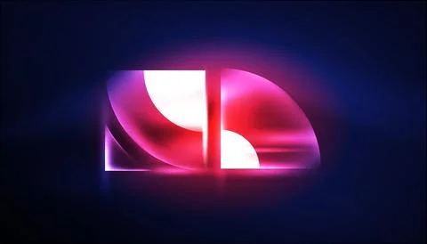 Abstract background vector neon glowing geometric elements. Hi-tech design for Stockillustratie