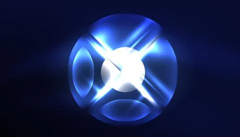 Abstract background vector neon glowing geometric elements. Hi-tech design for Illustrazione stock