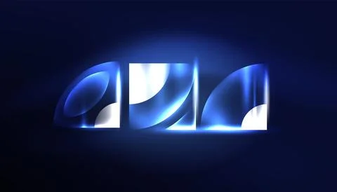 Abstract background vector neon glowing geometric elements. Hi-tech design for Illustrazione stock